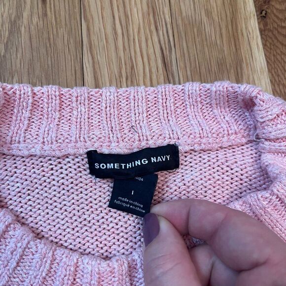 SOMETHING NAVY Subtle Sheen Sweater in Pink Gem Size L - Picture 3 of 6